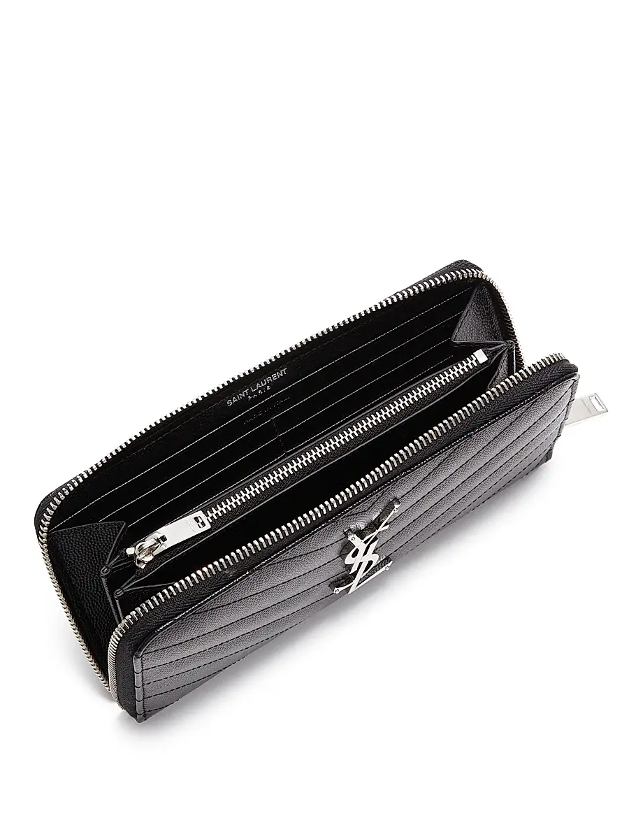 Saint Laurent Monogram Matelasse Leather Zip-Around Wallet | Thumbnail 2