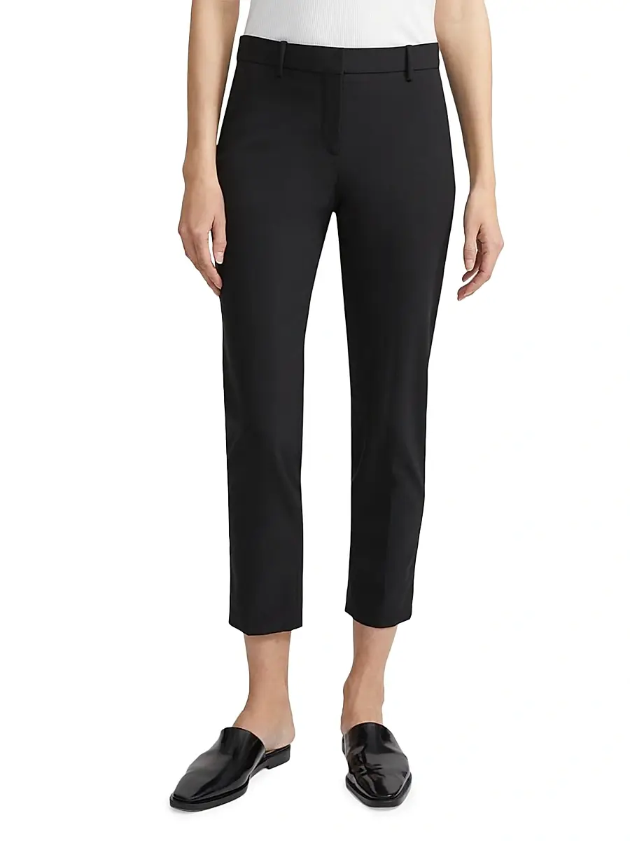 Theory Women's Treeca Good Wool Pleated Ankle-Crop Pants | Thumbnail 3