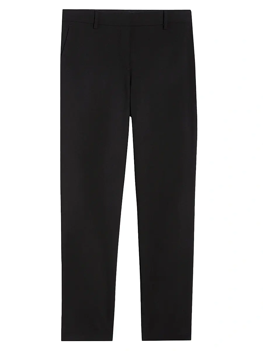 Theory Women's Treeca Good Wool Pleated Ankle-Crop Pants
