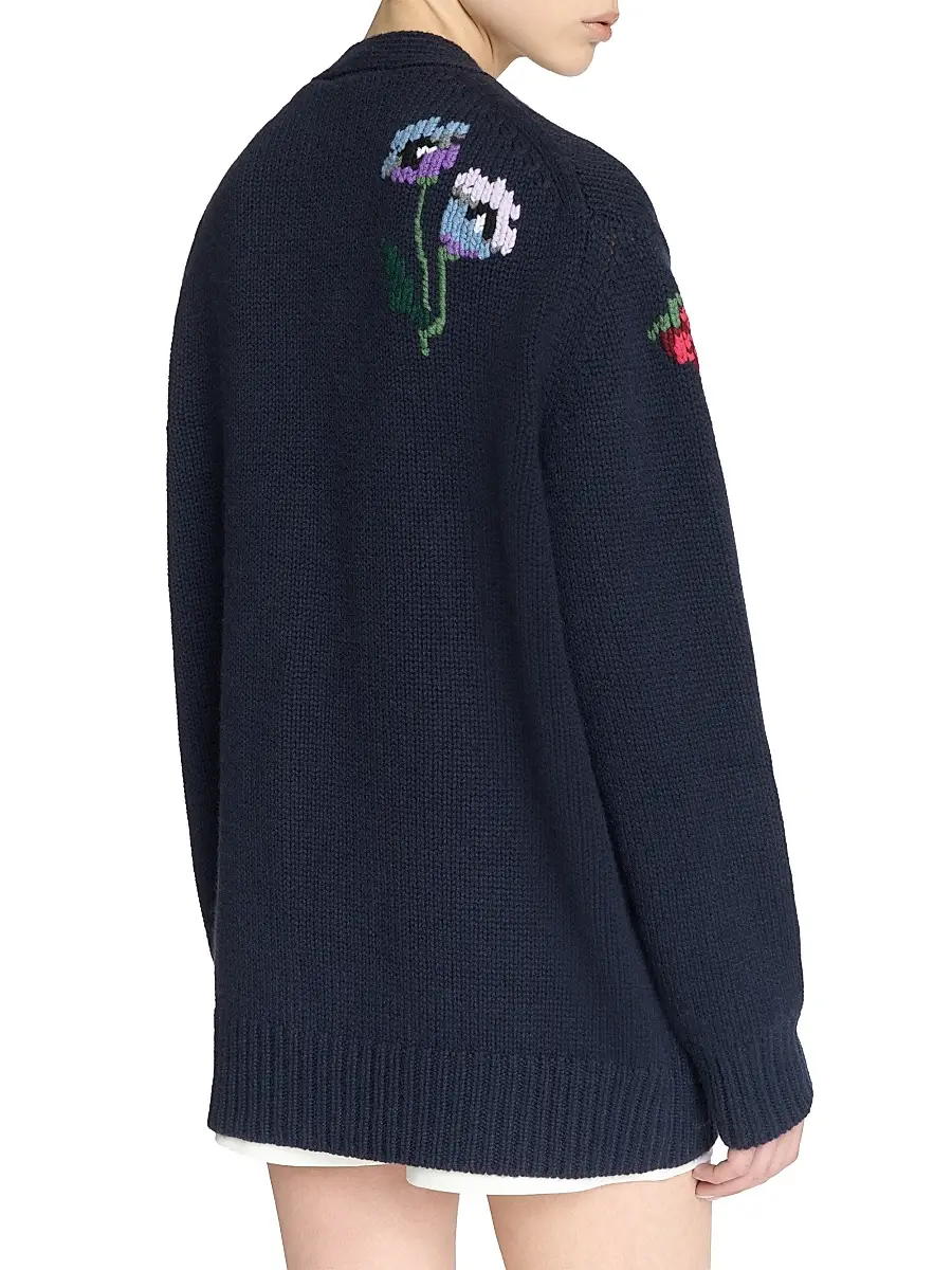 Malo Women's Dalia Cashmere Cardigan Sweater - Navy | Thumbnail 4 Malo Women's Dalia Cashmere Cardigan Sweater - Navy | Thumbnail 4