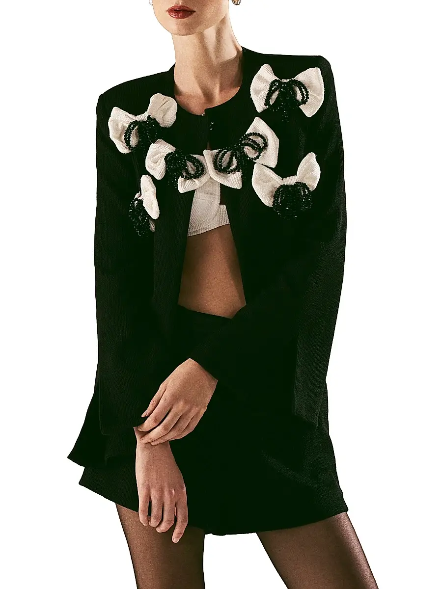 PatBo Women's Grace Bow-Accented Beaded Jacket | Thumbnail 3