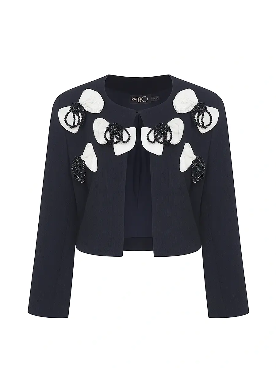 PatBo Women's Grace Bow-Accented Beaded Jacket