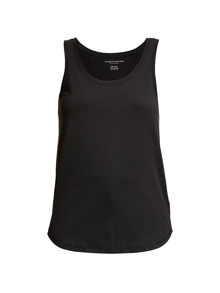 MAJESTIC FILATURES Women's Scoopneck Tank - Black - Size Large | Image 1 MAJESTIC FILATURES Women's Scoopneck Tank - Black - Size Large | Image 1