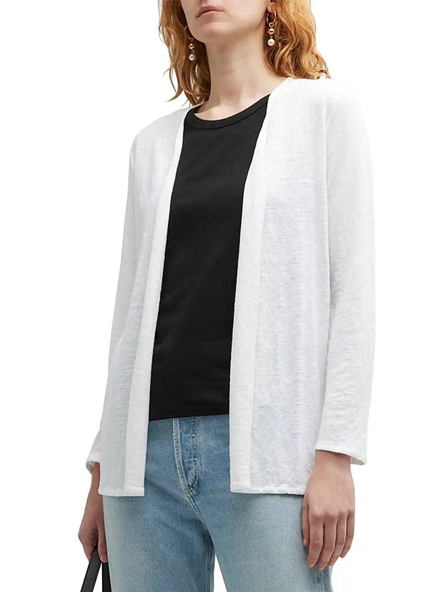 MAJESTIC FILATURES Women's Stretch Linen Open-Front Cardigan | Thumbnail 4