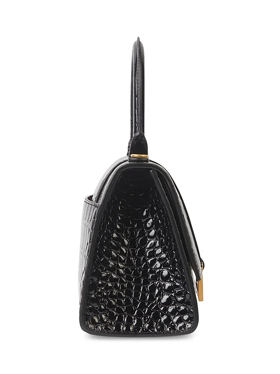 Balenciaga Women's Hourglass Small Handbag Crocodile Embossed | Thumbnail 2 Balenciaga Women's Hourglass Small Handbag Crocodile Embossed | Thumbnail 2