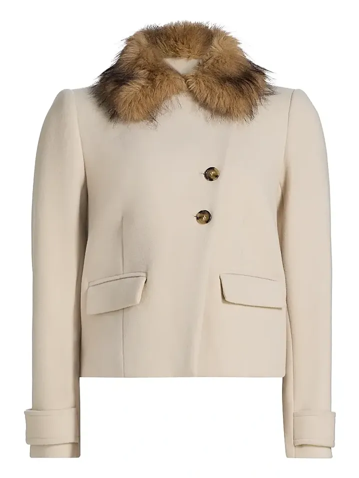 Ba&sh Women's Terry Faux Fur-Trim Boxy Coat