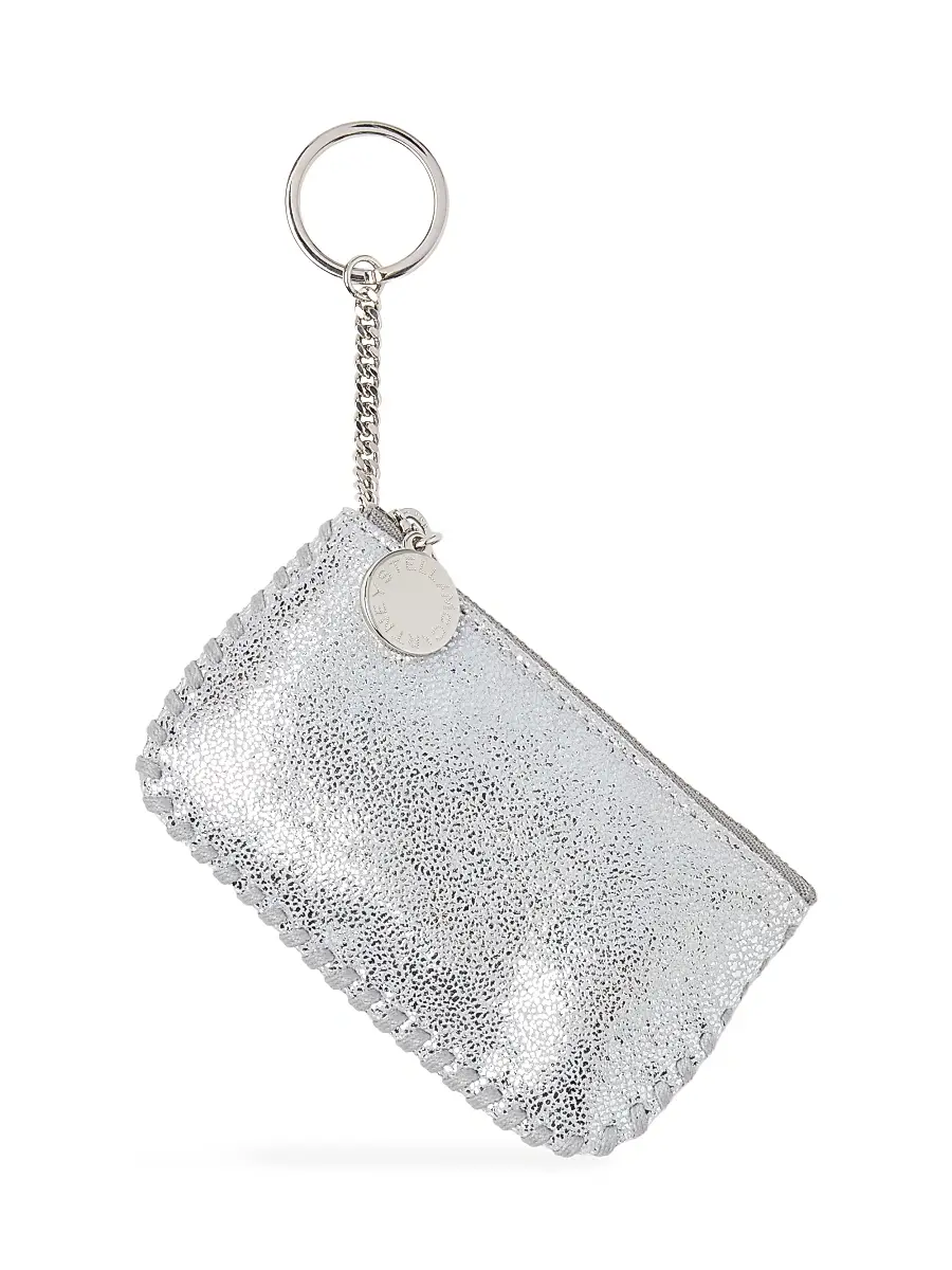 Stella McCartney Women's Falabella Metallic Key Pouch - Silver | Image 1 Stella McCartney Women's Falabella Metallic Key Pouch - Silver | Image 1