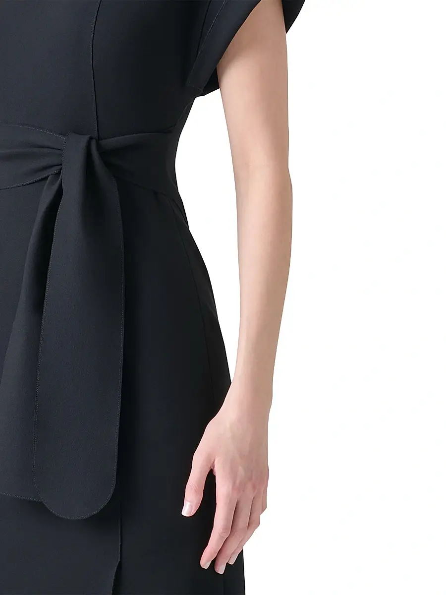 Akris punto Women's XL Dot Cutout Short-Sleeve Belted Midi-Dress | Thumbnail 5