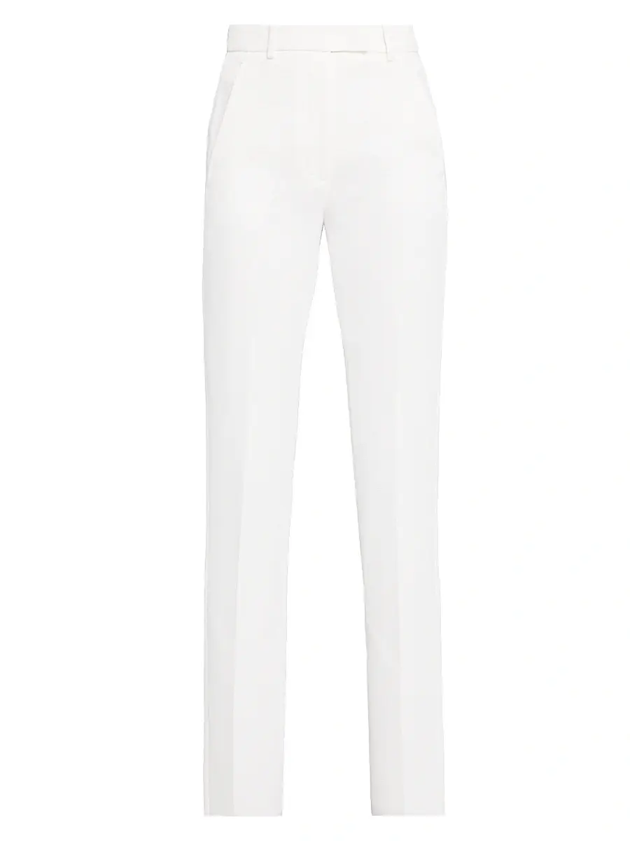 Emporio Armani Women's Waffle Slim-Fit Crop Trousers - White | Image 1 Emporio Armani Women's Waffle Slim-Fit Crop Trousers - White | Image 1