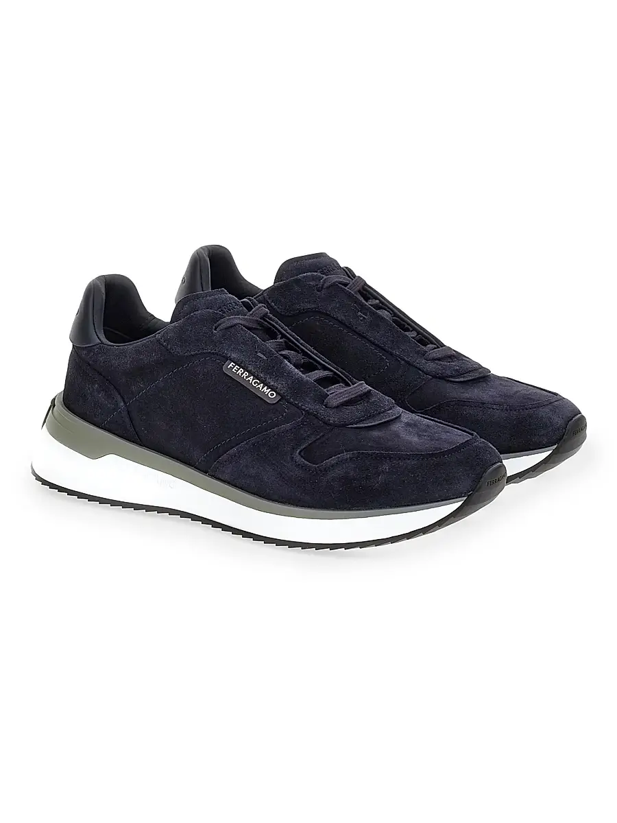 FERRAGAMO Men's America Low-Top Sneakers - Navy | Thumbnail 2 FERRAGAMO Men's America Low-Top Sneakers - Navy | Thumbnail 2