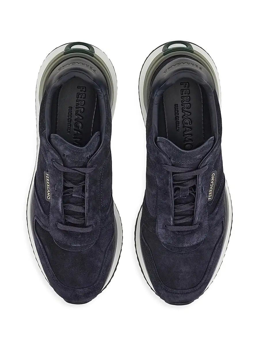 FERRAGAMO Men's America Low-Top Sneakers - Navy | Thumbnail 3 FERRAGAMO Men's America Low-Top Sneakers - Navy | Thumbnail 3