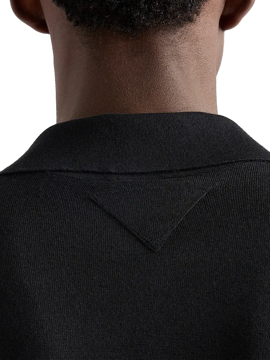 Prada Men's Cashmere and Silk Polo Shirt - Grey | Thumbnail 19 Prada Men's Cashmere and Silk Polo Shirt - Grey | Thumbnail 19