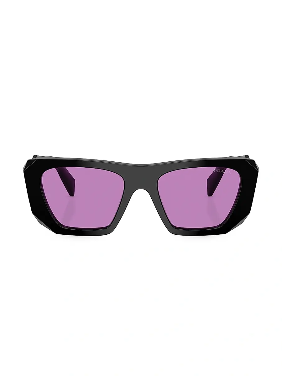 Prada Women's PR B18S Acetate 53MM Square Sunglasses - Black Purple | Thumbnail 2