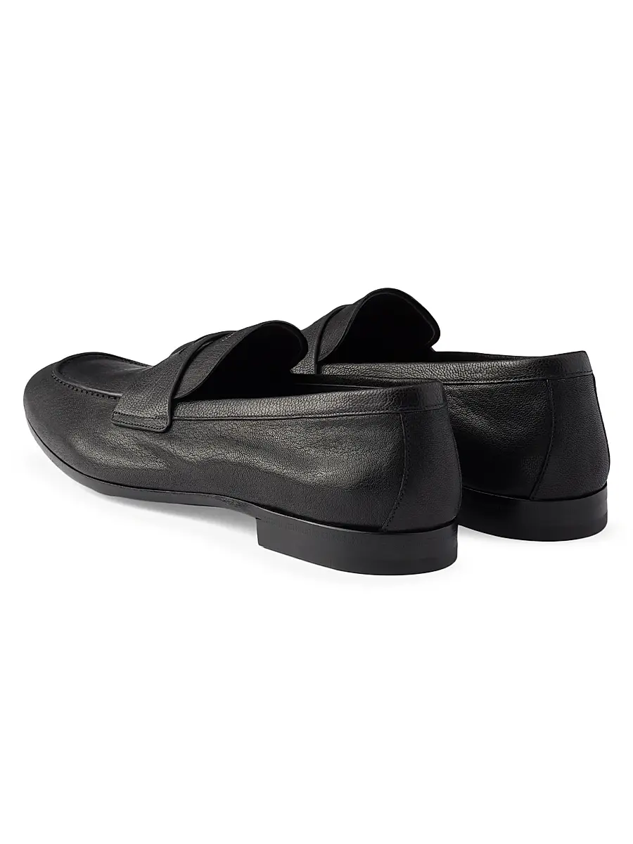 Prada Men's Leather Loafers - Black | Thumbnail 3