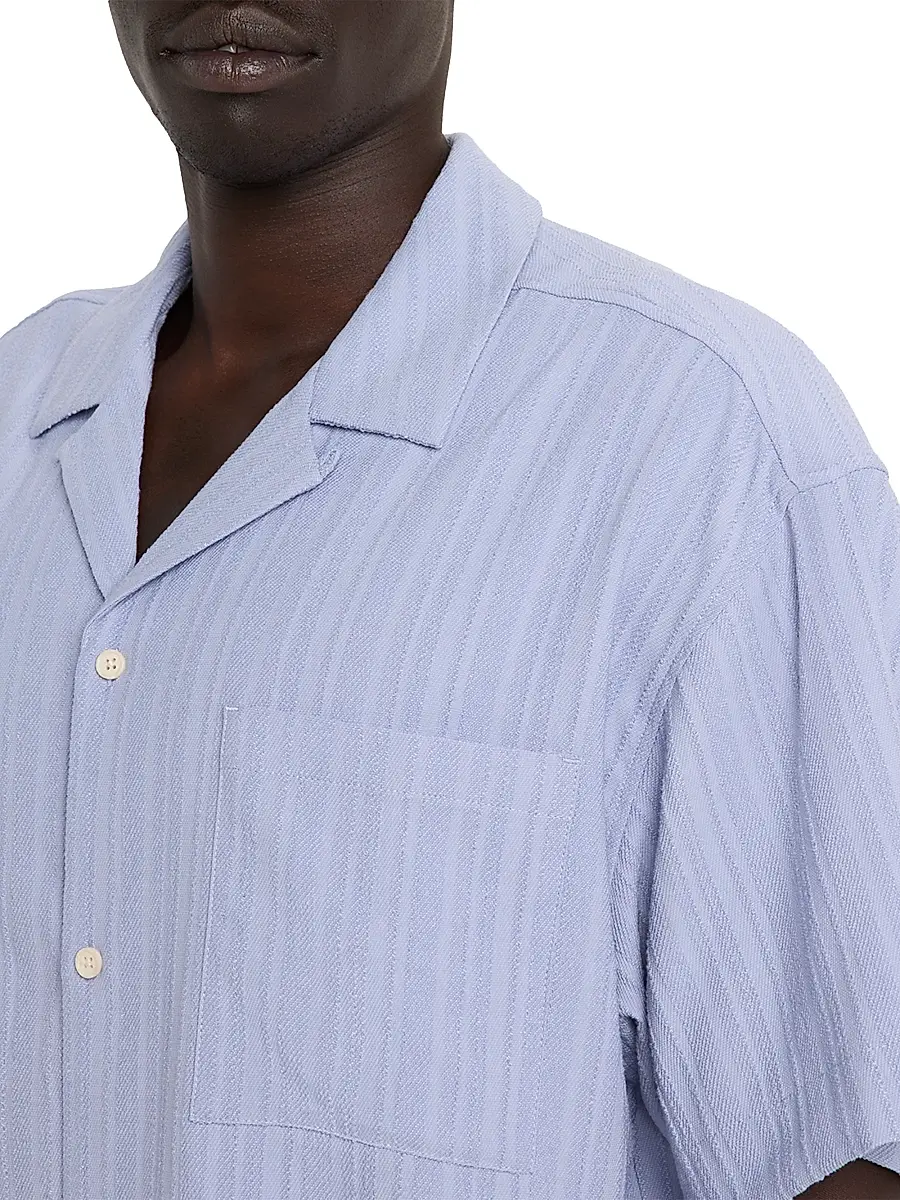 Scotch & Soda Men's Textured Striped Chest-Pocket Short-Sleeve Shirt | Thumbnail 5 Scotch & Soda Men's Textured Striped Chest-Pocket Short-Sleeve Shirt | Thumbnail 5