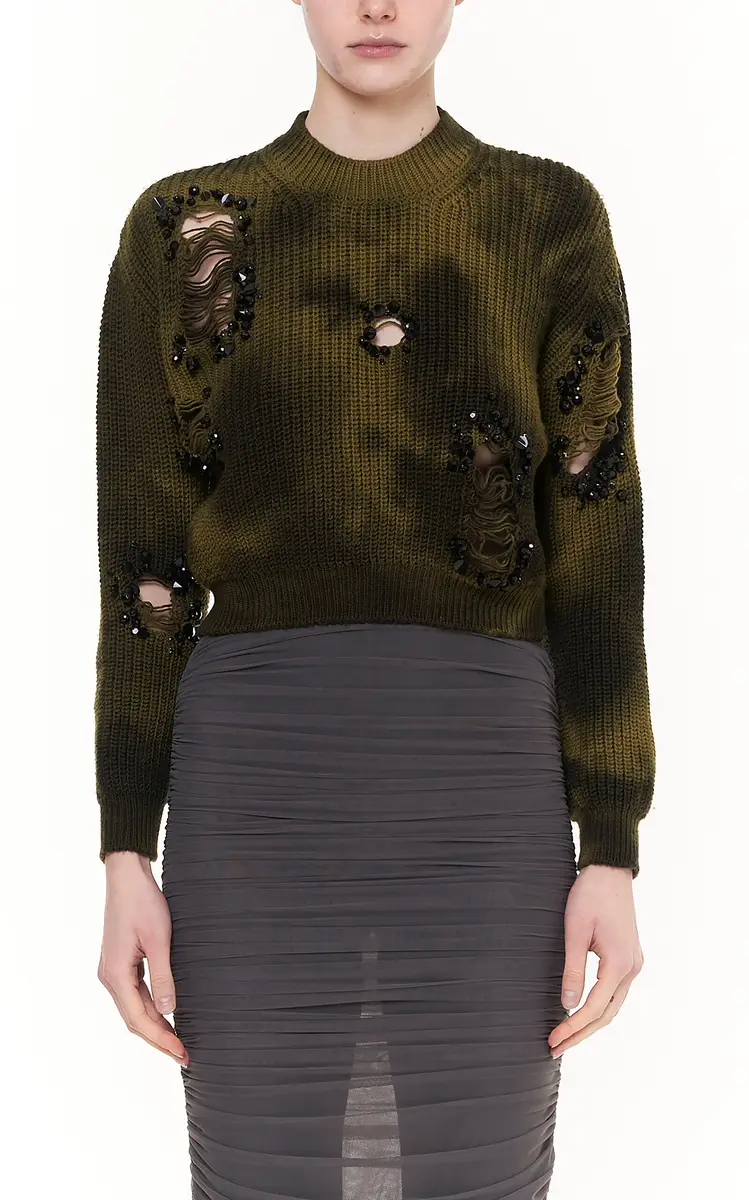 DES_PHEMMES Tie Dye Maxi Wool Pullover | Thumbnail 3 DES_PHEMMES Tie Dye Maxi Wool Pullover | Thumbnail 3