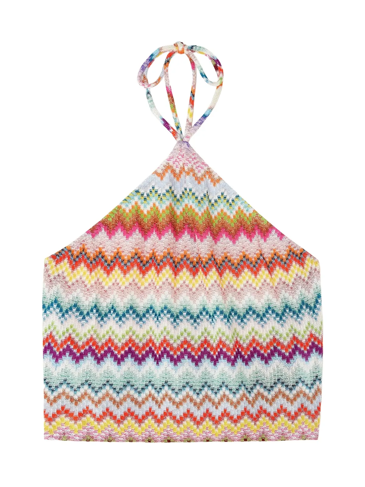 Mare Cropped Striped Metallic Crochet-knit Halterneck Top Mare Cropped Striped Metallic Crochet-knit Halterneck Top