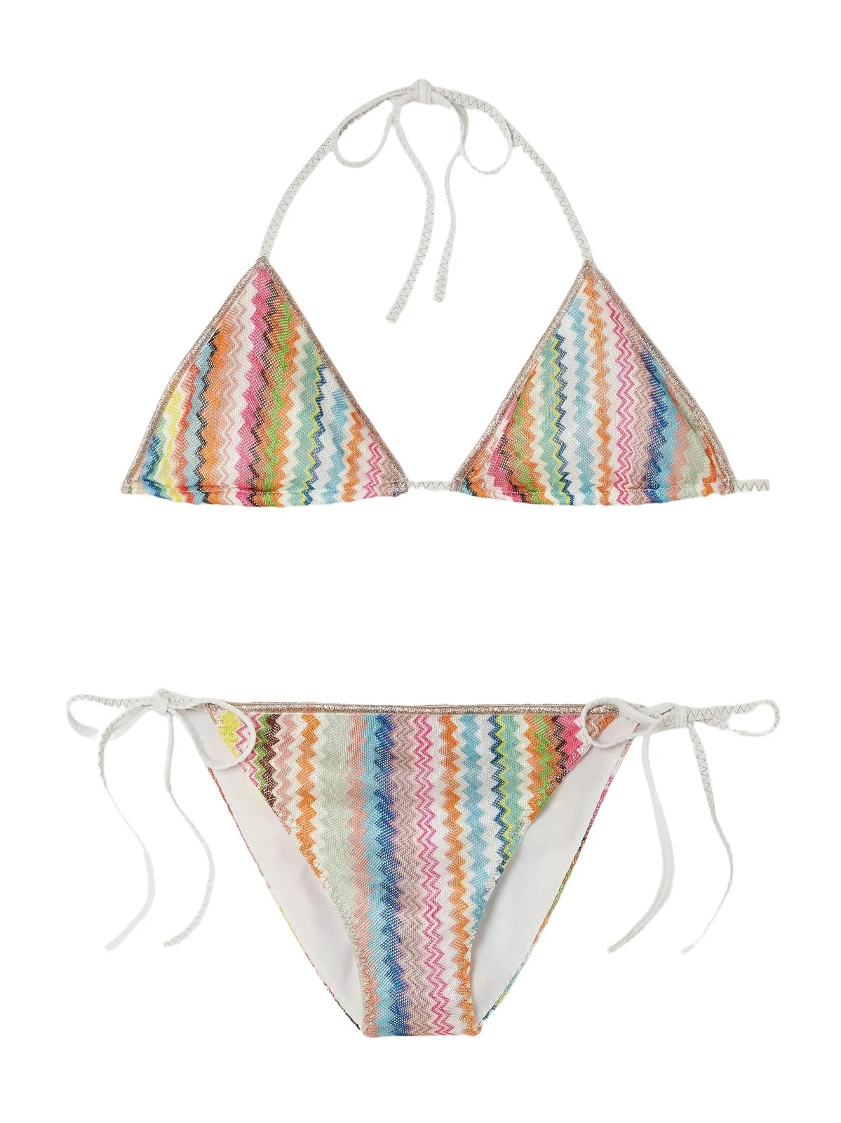 Mare Striped Metallic Crochet-knit Triangle Bikini Mare Striped Metallic Crochet-knit Triangle Bikini