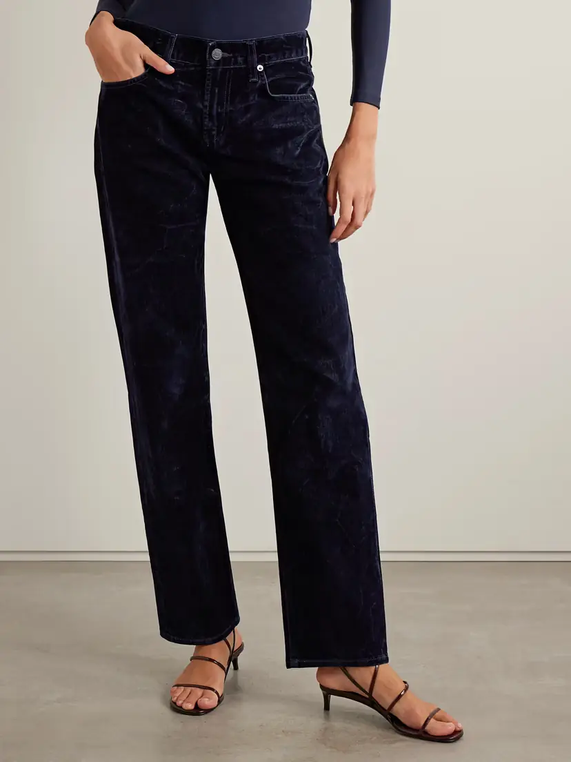 AGOLDE Cotton-blend Velvet Straight-leg Pants | Thumbnail 3
