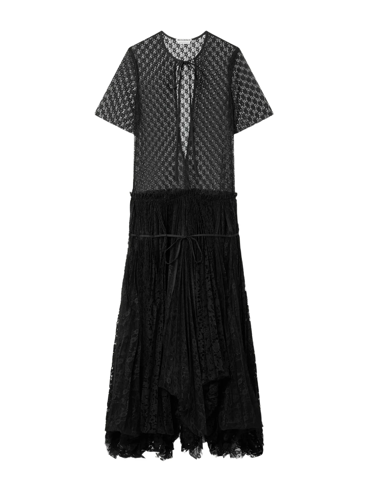 Layered Gathered Lace Maxi Dress
