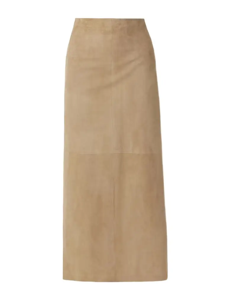 The Row Danas Paneled Suede Midi Skirt | Image 1 The Row Danas Paneled Suede Midi Skirt | Image 1