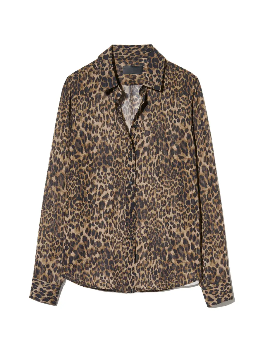 Nili Lotan Gaia Leopard Silk Shirt | Image 1 Nili Lotan Gaia Leopard Silk Shirt | Image 1