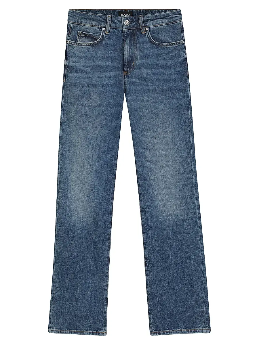 BOSS Women's Slim-Fit Jeans in Marbled Comfort-Stretch Denim - Blue | Image 1 BOSS Women's Slim-Fit Jeans in Marbled Comfort-Stretch Denim - Blue | Image 1