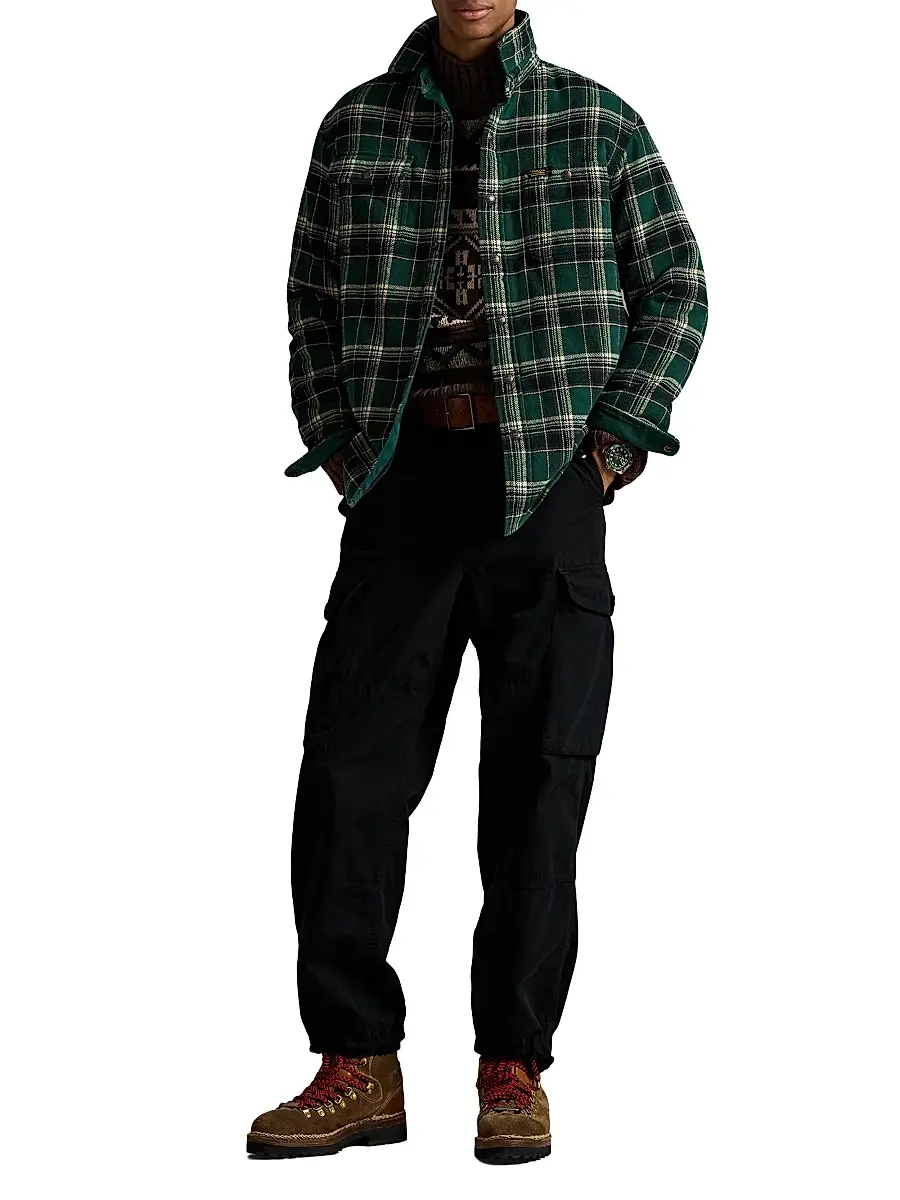 Polo Ralph Lauren Men's Plaid Two-Sided Brushed Flannel Shirt Jacket | Thumbnail 2 Polo Ralph Lauren Men's Plaid Two-Sided Brushed Flannel Shirt Jacket | Thumbnail 2