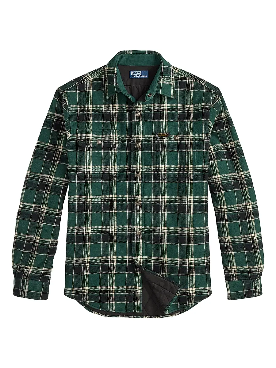 Polo Ralph Lauren Men's Plaid Two-Sided Brushed Flannel Shirt Jacket
