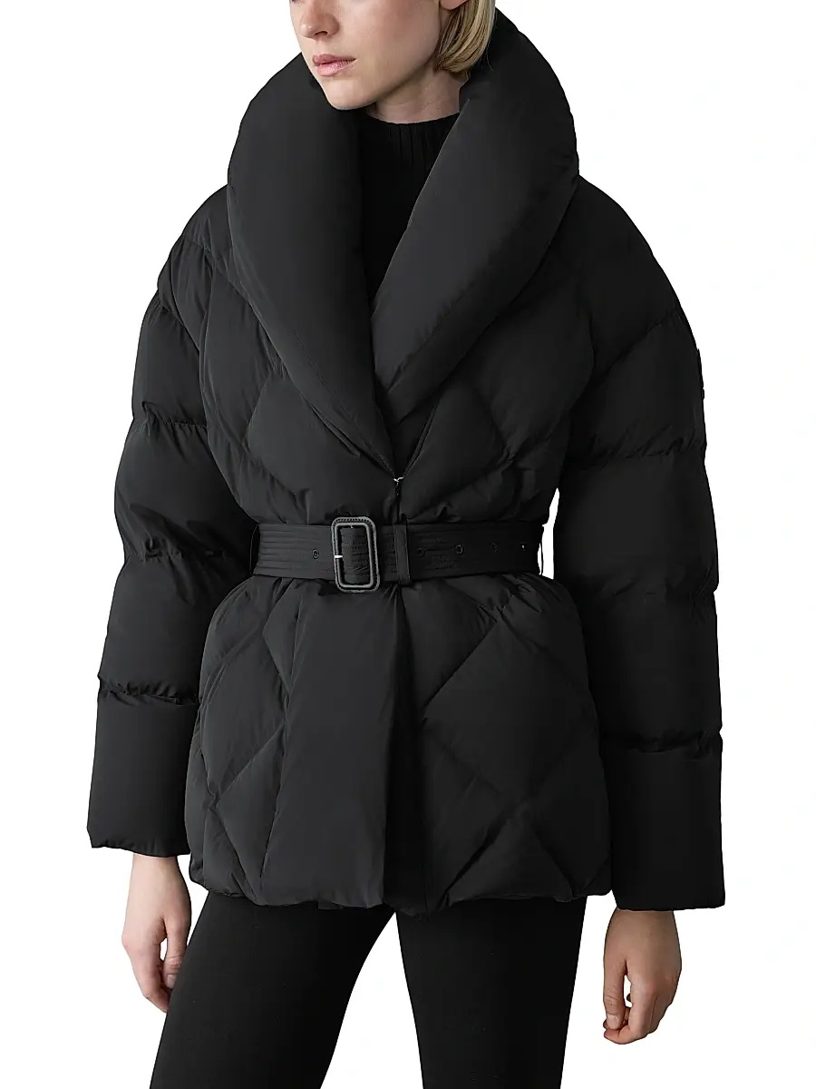 Mackage Women's Olive Down Belted Jacket - Black | Thumbnail 2