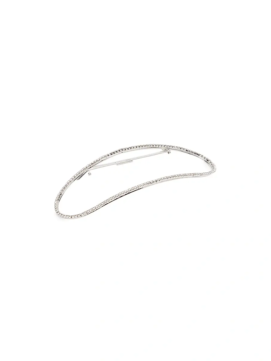 Lelet NY Women's Vera Crystal-Embellished Stainless Steel Barrette - Gray Metallic | Image 1 Lelet NY Women's Vera Crystal-Embellished Stainless Steel Barrette - Gray Metallic | Image 1