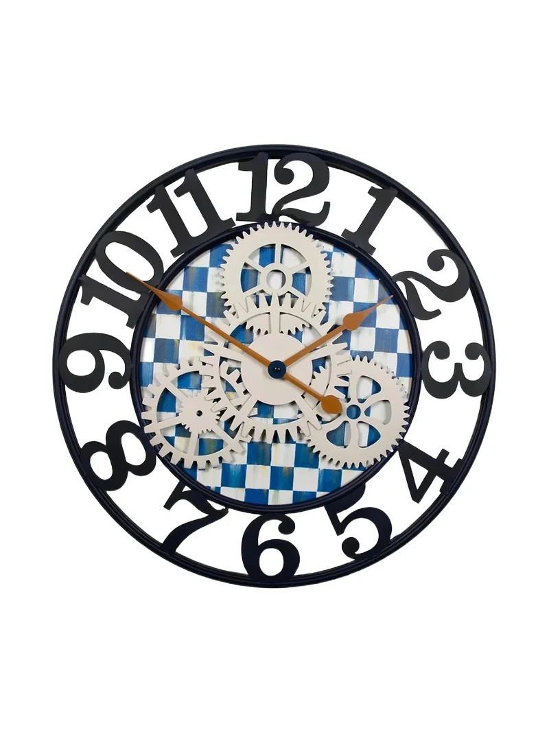 Small Royal Check Farmhouse Wall Clock