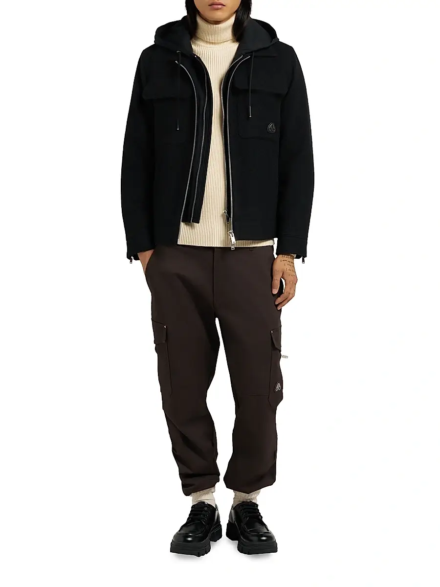 Moose Knuckles Men's Snowdon Wool-Blend Hooded Shirt Jacket | Thumbnail 2