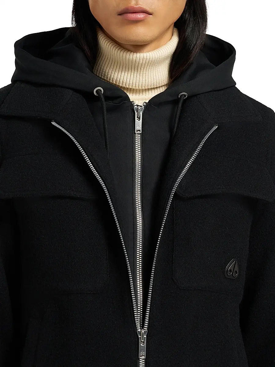Moose Knuckles Men's Snowdon Wool-Blend Hooded Shirt Jacket | Thumbnail 7