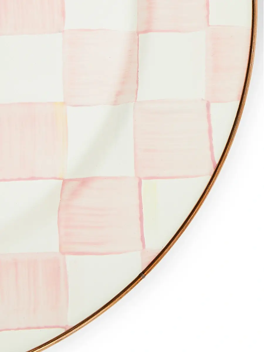 MacKenzie-Childs Rosy Check Enamel Serving Platter | Thumbnail 2