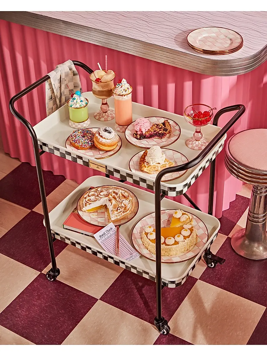 MacKenzie-Childs Rosy Check Enamel Serving Platter | Thumbnail 4