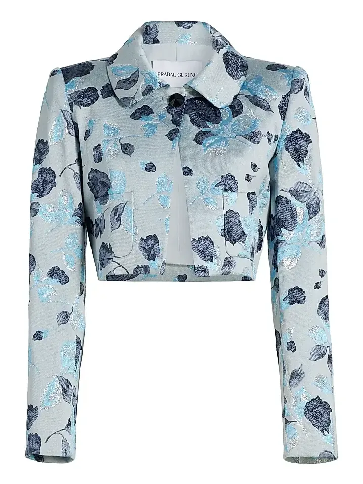 Women's Floral Jacquard Bolero Jacket