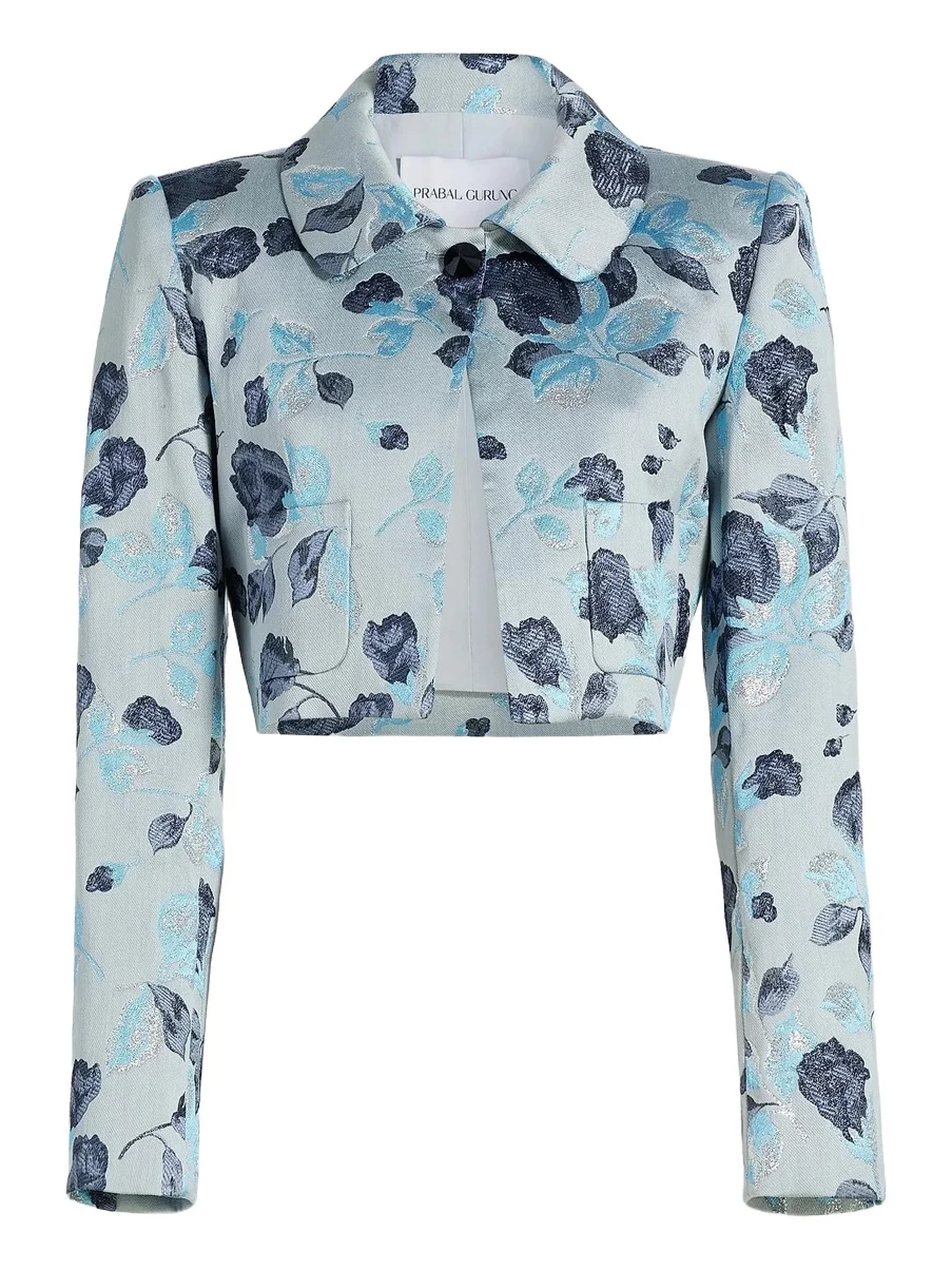 Women's Floral Jacquard Bolero Jacket