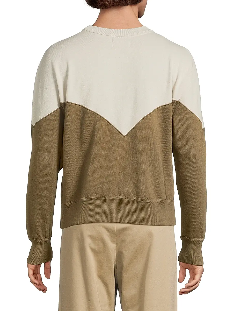 Isabel Marant Men's Logo Cotton-Blend Sweatshirt - Ecru Dark | Thumbnail 5