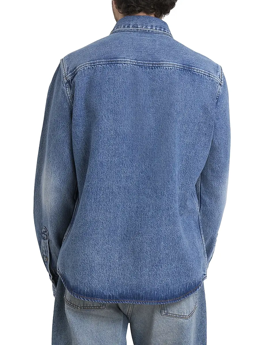 AMI PARIS Men's Denim ADC Logo Button-Down Shirt | Thumbnail 5 AMI PARIS Men's Denim ADC Logo Button-Down Shirt | Thumbnail 5