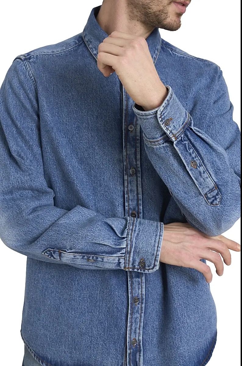 AMI PARIS Men's Denim ADC Logo Button-Down Shirt | Thumbnail 6 AMI PARIS Men's Denim ADC Logo Button-Down Shirt | Thumbnail 6
