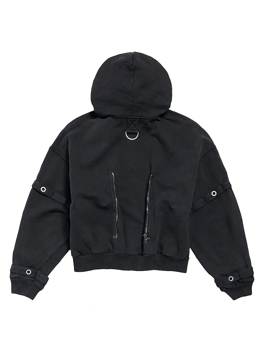 Balenciaga Men's D-Ring Cargo Zip-Up Hoodie - Faded Black | Thumbnail 3 Balenciaga Men's D-Ring Cargo Zip-Up Hoodie - Faded Black | Thumbnail 3