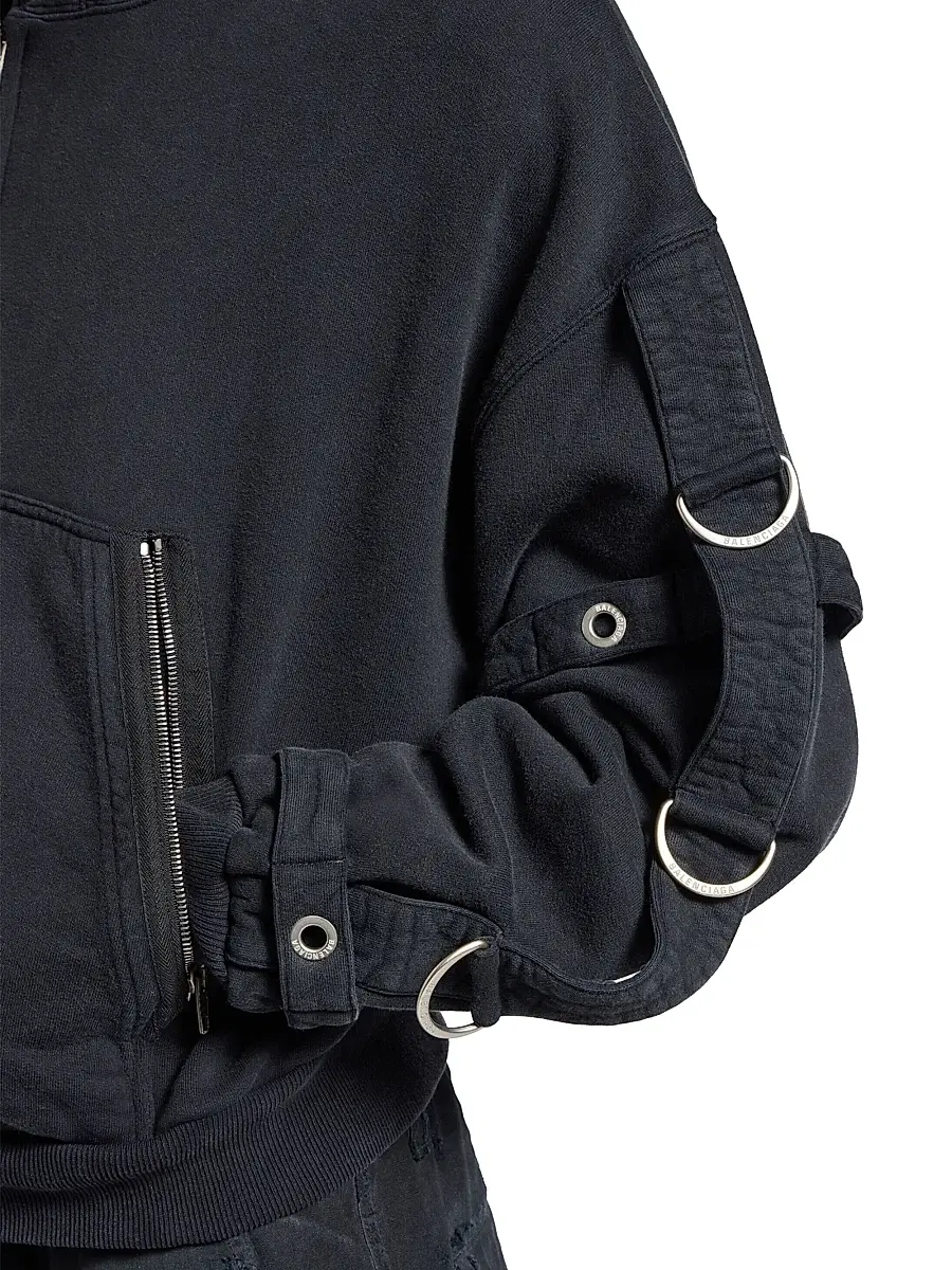 Balenciaga Men's D-Ring Cargo Zip-Up Hoodie - Faded Black | Thumbnail 6 Balenciaga Men's D-Ring Cargo Zip-Up Hoodie - Faded Black | Thumbnail 6