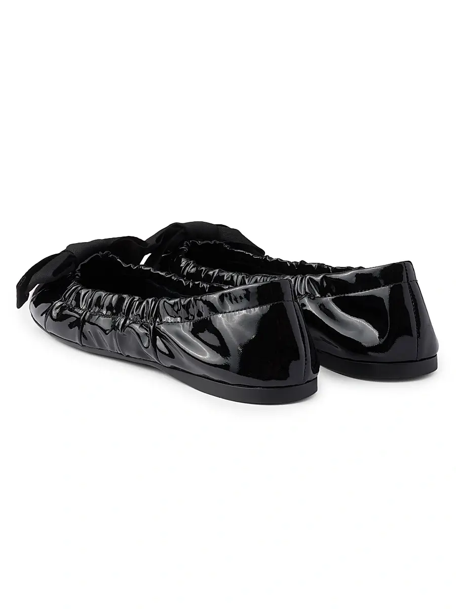 Prada Women's Patent Leather Ballerinas with Bow - Black | Thumbnail 3 Prada Women's Patent Leather Ballerinas with Bow - Black | Thumbnail 3