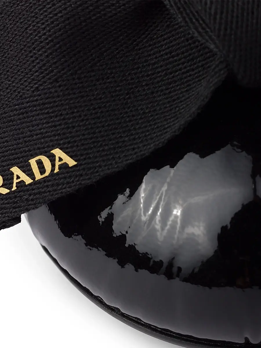 Prada Women's Patent Leather Ballerinas with Bow - Black | Thumbnail 4 Prada Women's Patent Leather Ballerinas with Bow - Black | Thumbnail 4