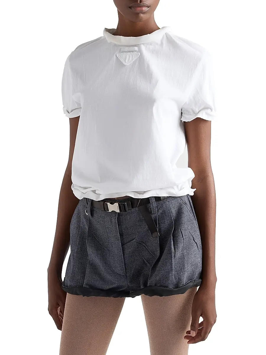Prada Women's Cotton Jersey T-Shirt | Thumbnail 2 Prada Women's Cotton Jersey T-Shirt | Thumbnail 2