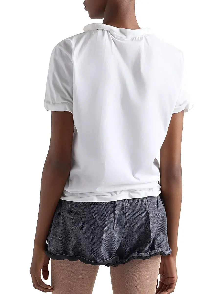 Prada Women's Cotton Jersey T-Shirt | Thumbnail 3 Prada Women's Cotton Jersey T-Shirt | Thumbnail 3