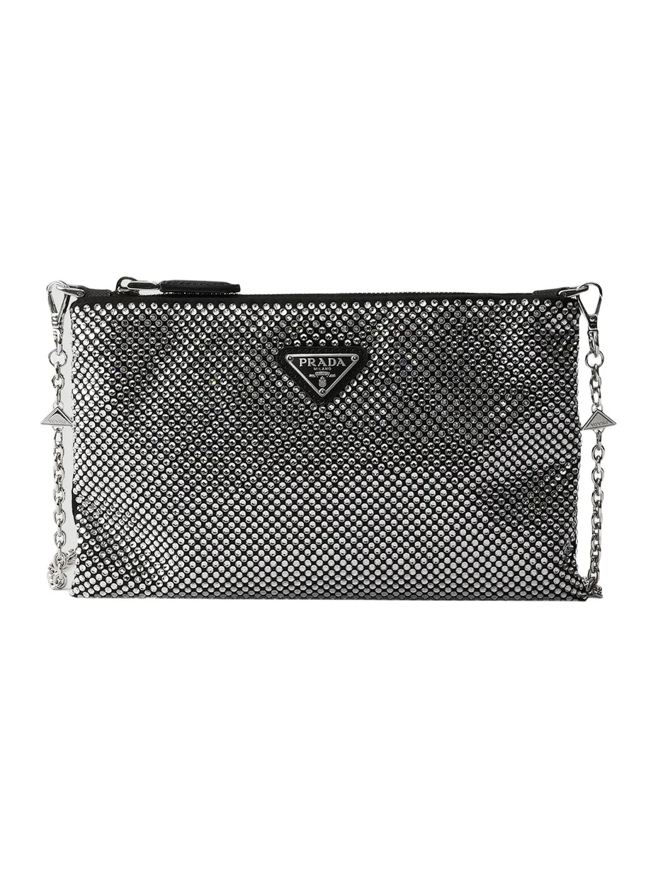 Women's Mini Crystal-Studded Shoulder Bag Women's Mini Crystal-Studded Shoulder Bag