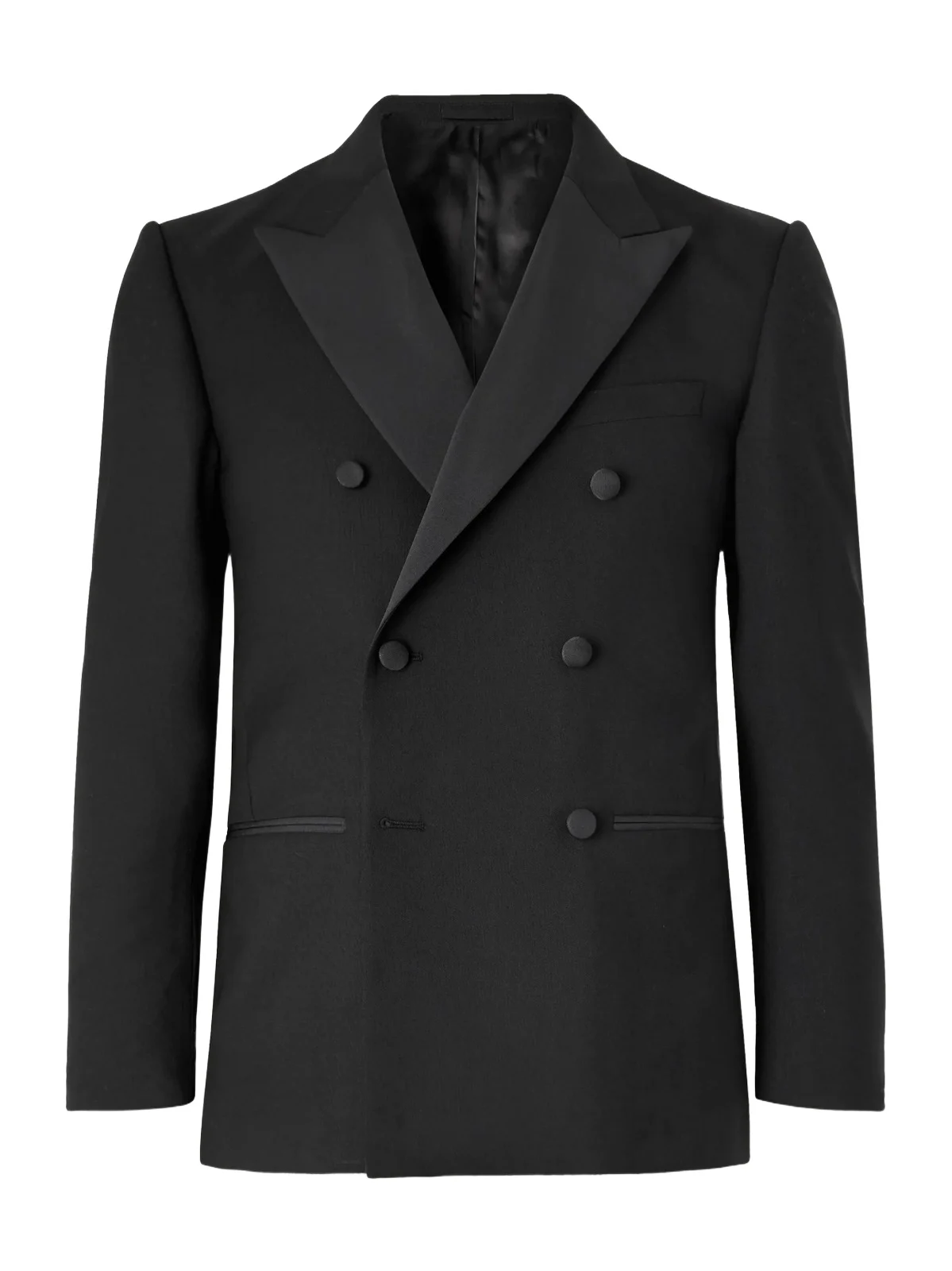 MR P. Double-Breasted Slim-Fit Satin-Trimmed Virgin Wool-Twill Tuxedo Jacket - Men