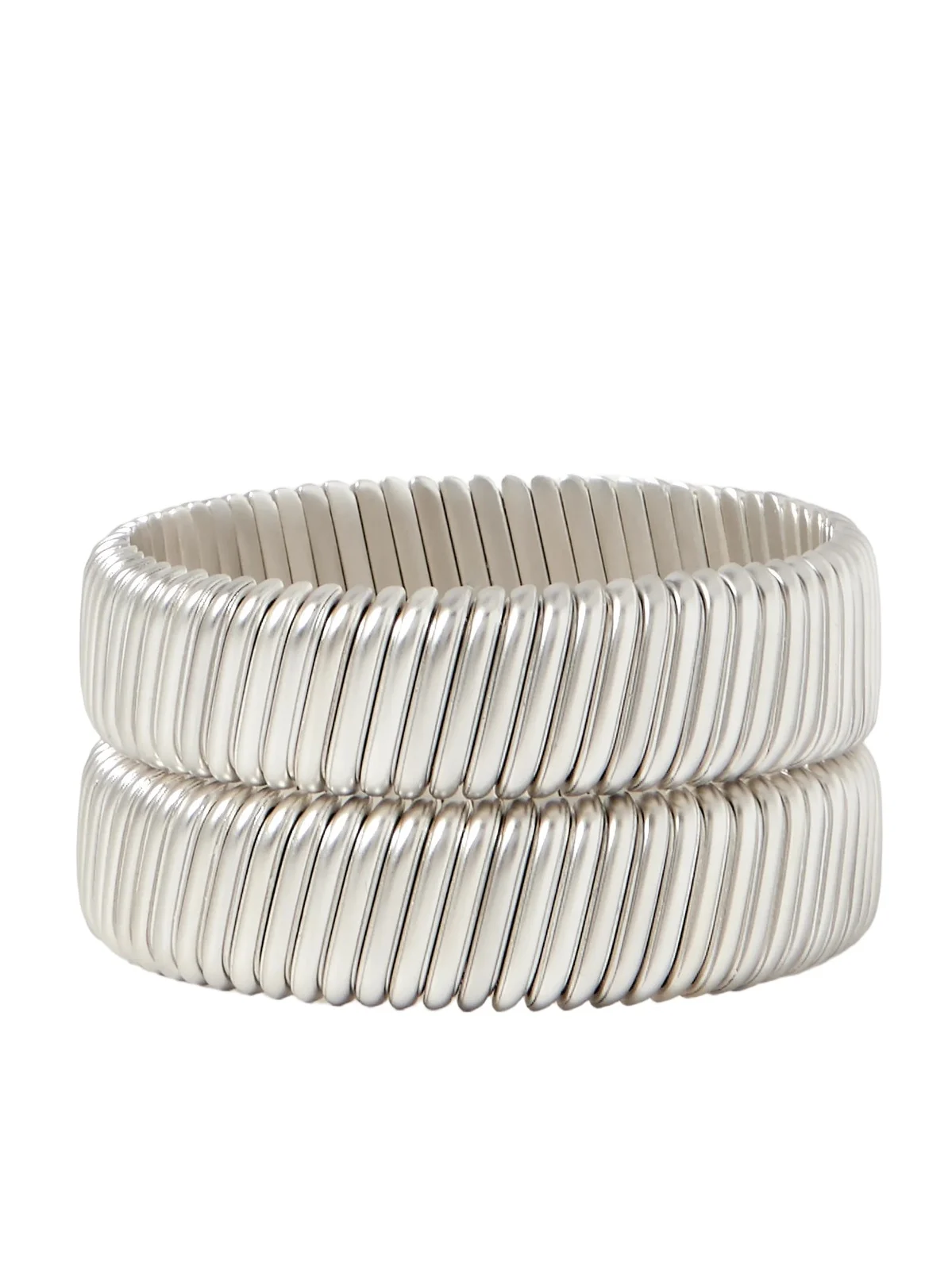 Rolling Set Of Two Silver-tone Bracelets